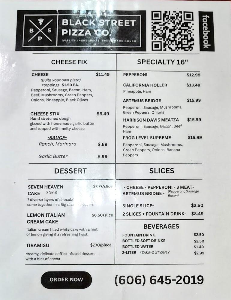Black Street Pizza Company Menu image 1