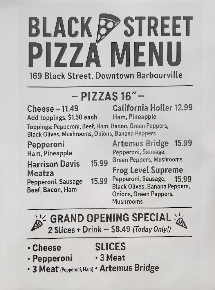 Black Street Pizza Company Menu image 3